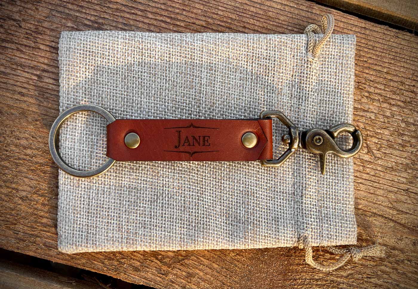 LEATHER KEY CHAIN WITH CLIP :: Handmade in the USA by Make Smith